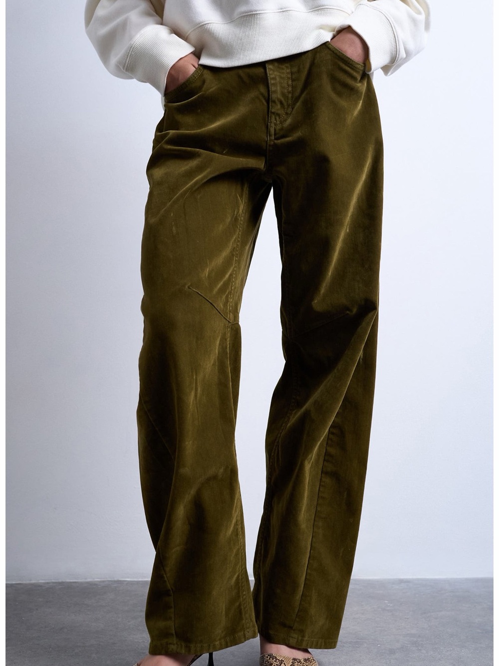 Topshop Velour Barrel Leg Pants - Size 24 - NWOT